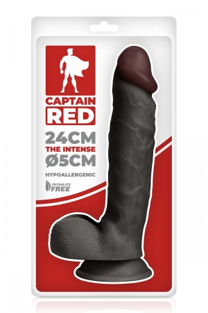 Gode réaliste The Intense Black 24 x 5 cm - Captain Red